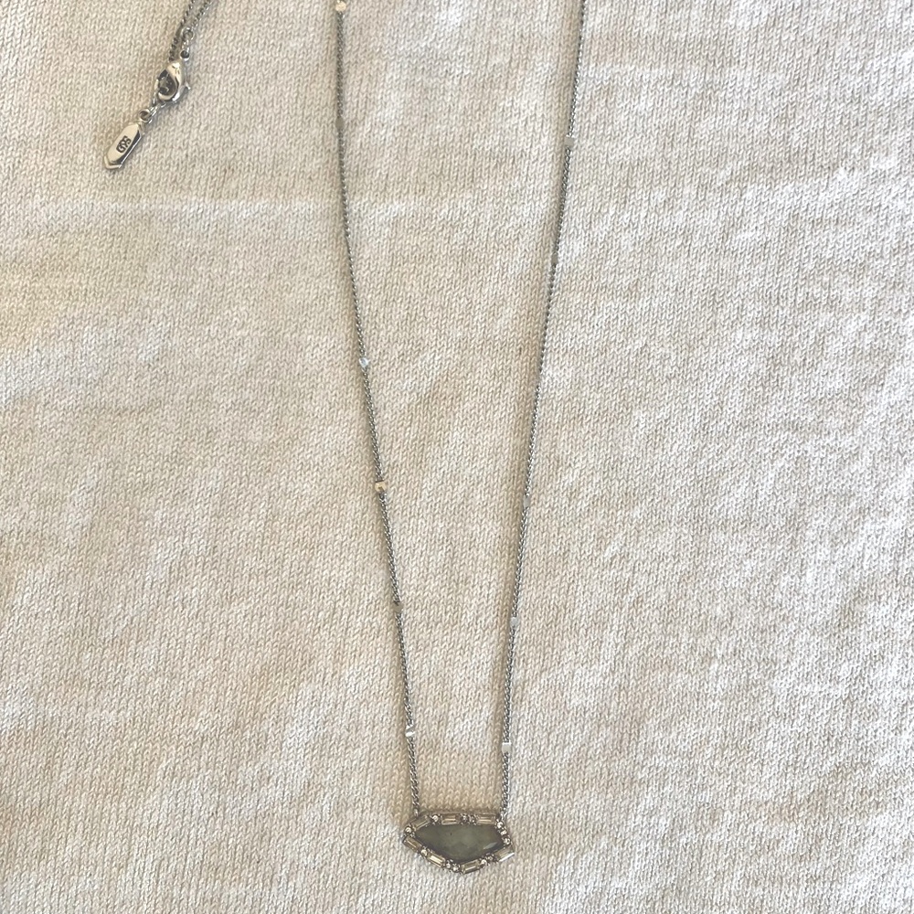 Stella & Dot Collectors Box Pave Stone Pendant- Bluegreen